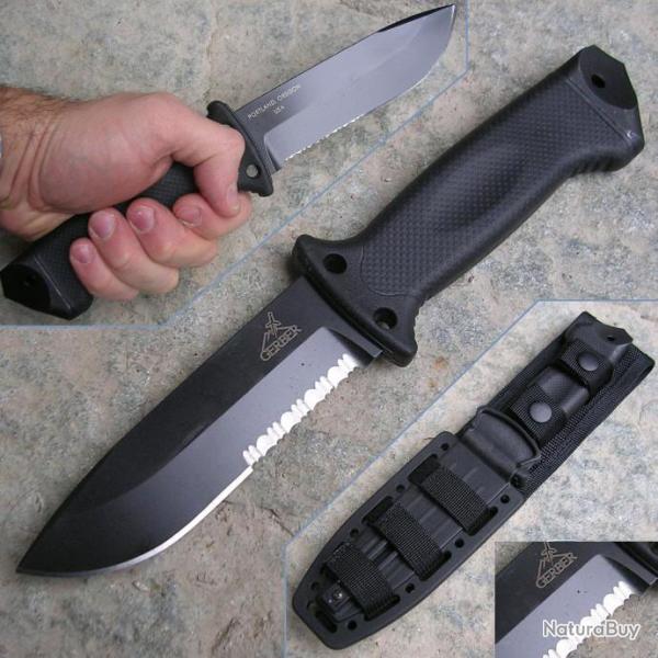 Couteau Tactical Survie Gerber LMF II Infantry Lame Acier 420HC Serr Etui Holster Made USA G1629