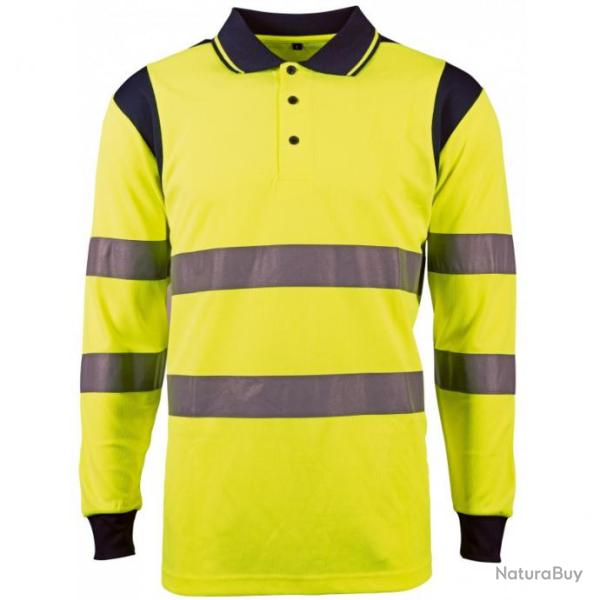 Polo � manches longues fluorescent SINGER SAFETY PUNTA PUNTO Jaune Bleu Marine