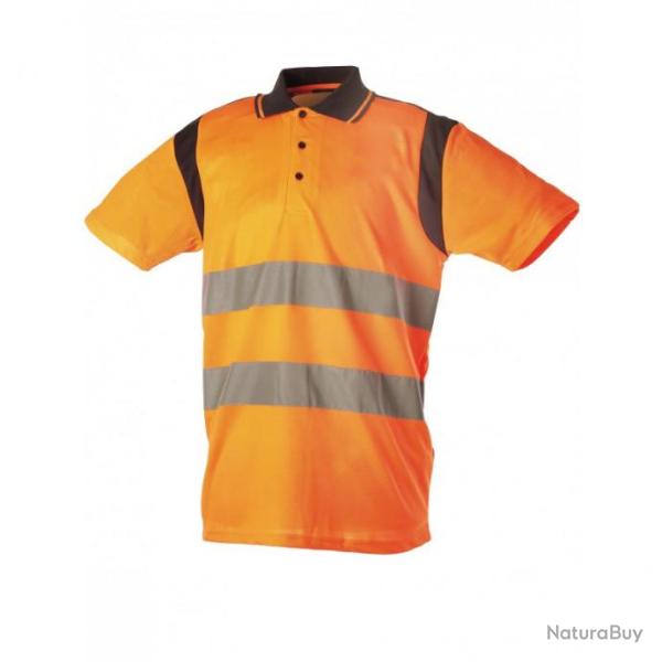 Polo Manches courtes fluorescent SINGER SAFETY PAULO PAULA Orange Bleu Marine
