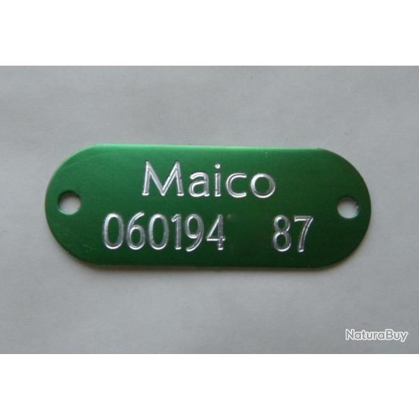 PLAQUE M�daille verte � riveter collier Chien harnais gravure offerte