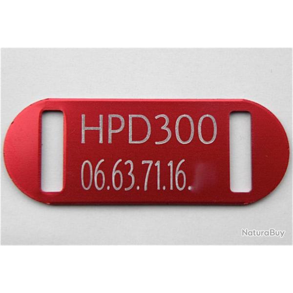 PLAQUE M�daille grav�e rouge collier Chien harnais gravure offerte petit modele