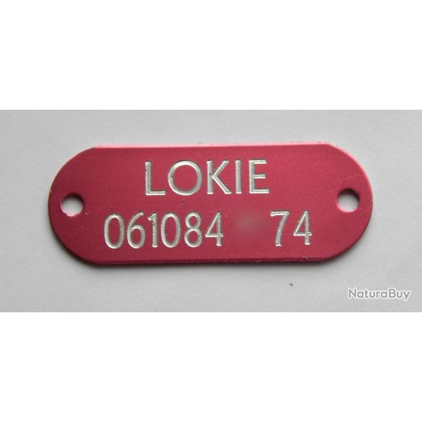 PLAQUE M�daille rose � riveter collier Chien harnais gravure offerte