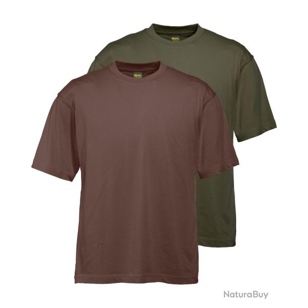 Lot de 2 t shirts manches courtes Couleur Olive. brun