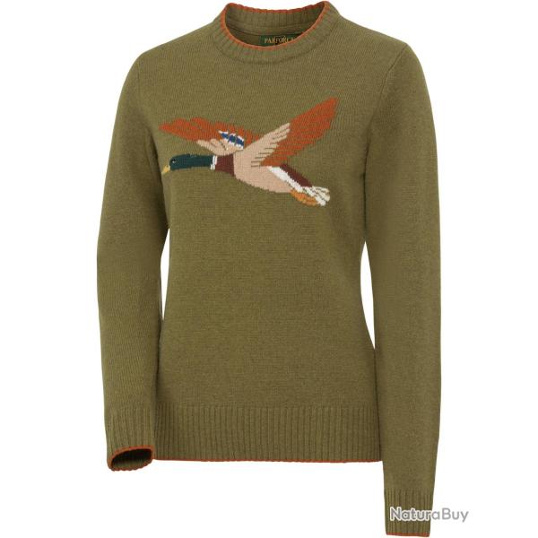 Pull en laine femme motif canard Couleur Olive