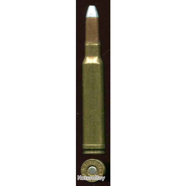 .338 Winchester Magnum - WW SUPER - balle cuivre pointe aluminium m�plate
