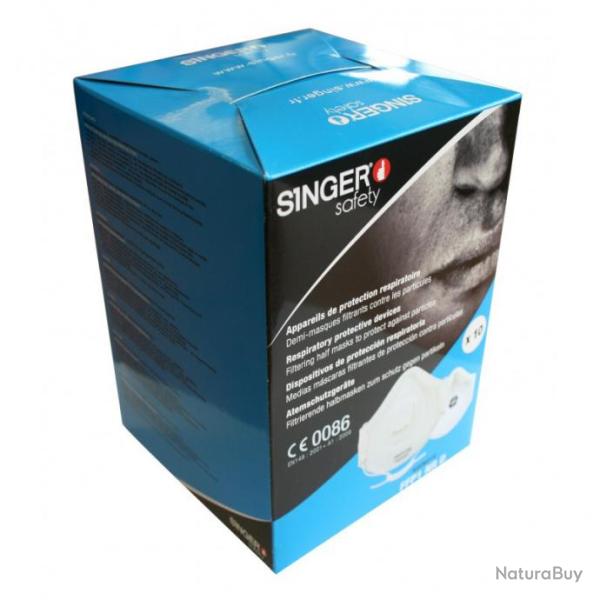 Demi-masque confort avec valve (Boite de 10) SINGER SAFETY AUUMV FFP2