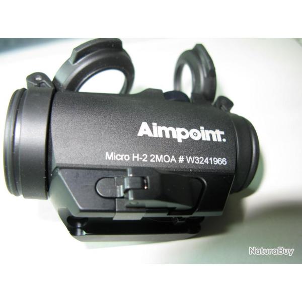 Aimpoint Micro H2 2 moa avec montage amonvible avec fermeture � ailette, pour rail Weaver /Picatinny
