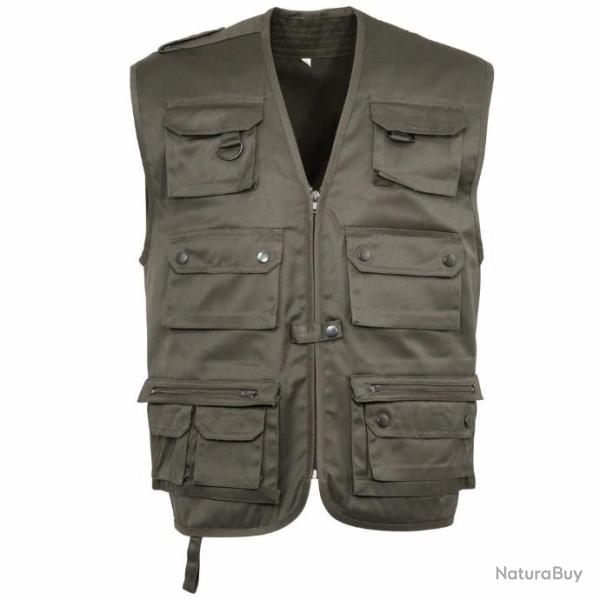 Gilet sans manche multi-poches reporter vert / kaki