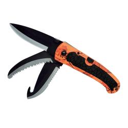 Couteau de chasse pliant Keos 3 Lames 9cm manche camo blaze black