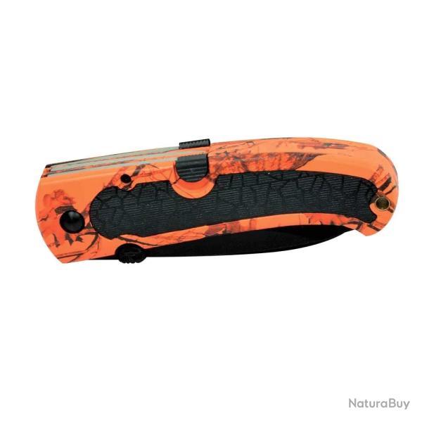 Couteau de chasse pliant Keos 3 Lames 9cm manche camo blaze black