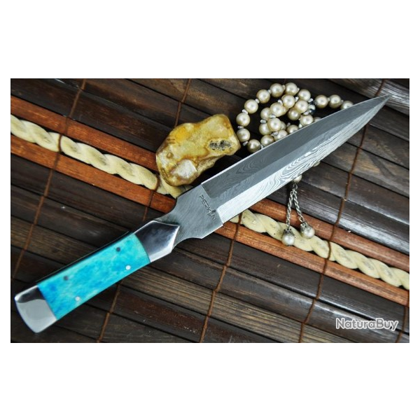 DAGUE DE CHASSE DOUBLE TRANCHANT DAMAS PERSONNALISE ( bis rubrique)