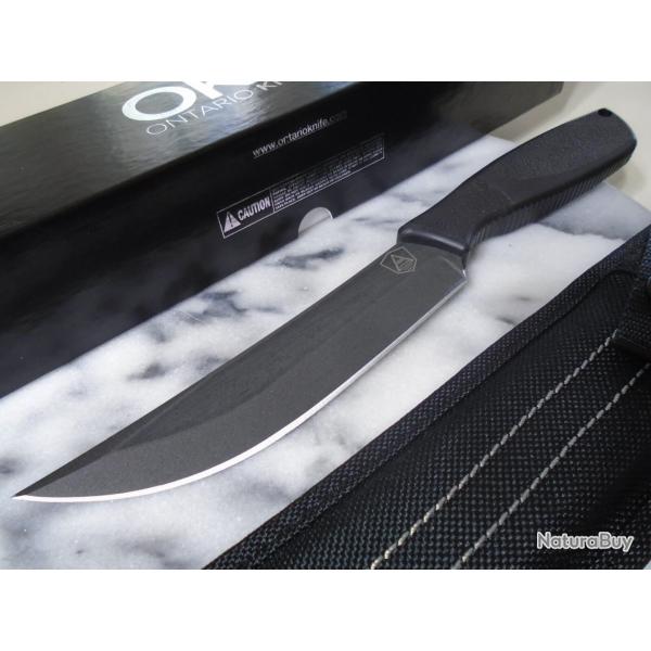 Couteau Ontario Spec Plus Alpha Combat Lame Acier Carbone 1075 Etui Nylon Made USA ON9711