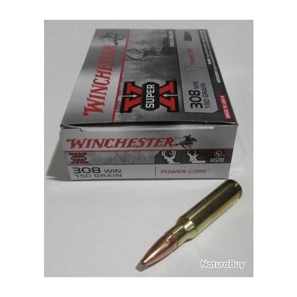 1 boite de 20 cartouches, cal 308 winchester , Power Core 150 grains