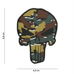 Patch 3D PVC Punisher Skull Camo Belge (101 Inc)
