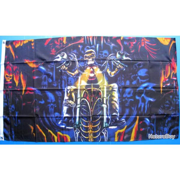 DRAPEAU  SKULL MOTO - Ref.26