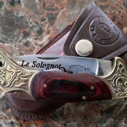 FORT ET BEAU COUTEAU DE CHASSE PLIANT ( LE SOLOGNOT ) .