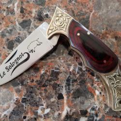 FORT ET BEAU COUTEAU DE CHASSE PLIANT ( LE SOLOGNOT ) .