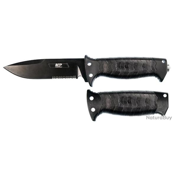 Couteau Bushcraft Survie Smith&Wesson M&P Tactical Lame Acier 8Cr13Mov Manche GFN Etui SW1085886