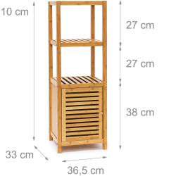 &Eacute;tag&egrave;re pour salle de bain cuisine armoire bambou 4 &eacute;tages Plateaux Meuble rangement serviette 110