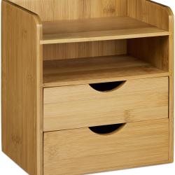 Organiseur de bureau en bambou casier de rangement 20 x 21 cm 0513001