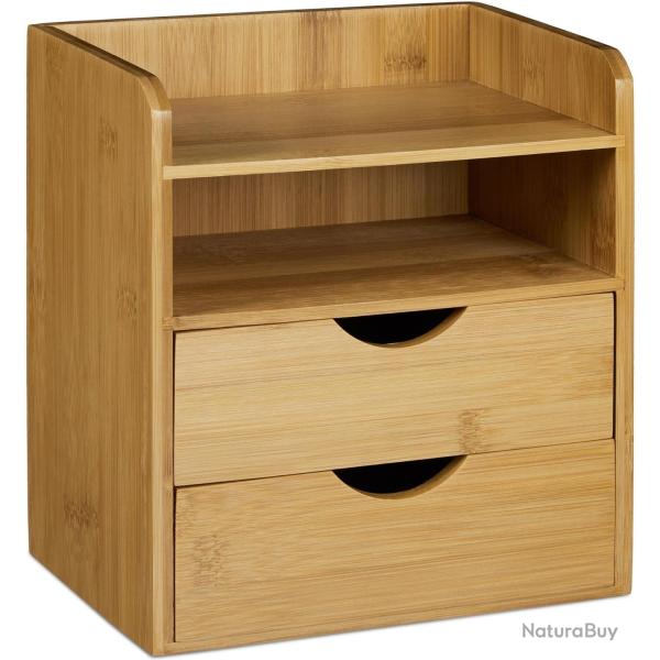 Organiseur de bureau en bambou casier de rangement 20 x 21 cm 0513001