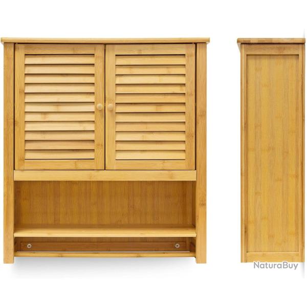 Armoire pour salle de bain bambou 66 x 62 cm 3213029