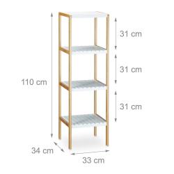 &Eacute;tag&egrave;re en bambou avec 4 Niveaux pour la salle de bain 110 cm 3213052