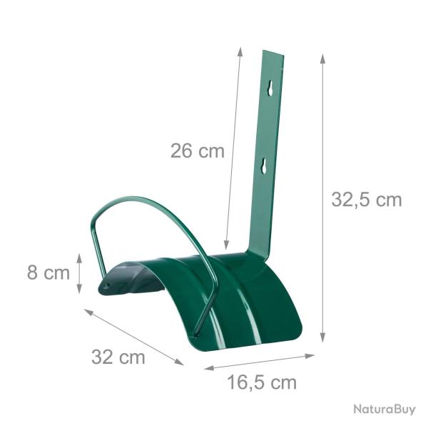 Porte tuyau mural support jardin jardinage pratique m�tal 32 cm vert 3413024