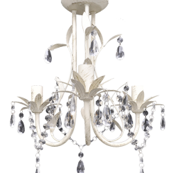 Lustre plafonnier suspendu lampe antique cristal 30 cm blanc 2402016