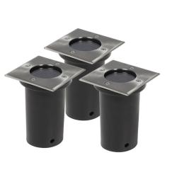 Set de 3 spot ext&eacute;rieur encastrable carr&eacute; luminaire d&eacute;coration 2402037
