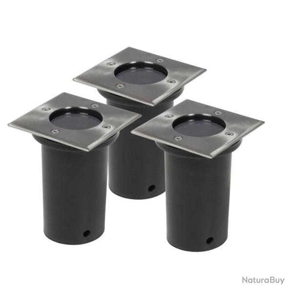 Set de 3 spot extrieur encastrable carr luminaire dcoration 2402037