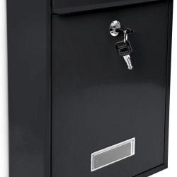 Boite aux lettres design contemporain murale noir jardin ext&eacute;rieur 1013003