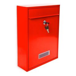 Boite aux lettres design contemporain murale rouge jardin ext&eacute;rieur 1013004