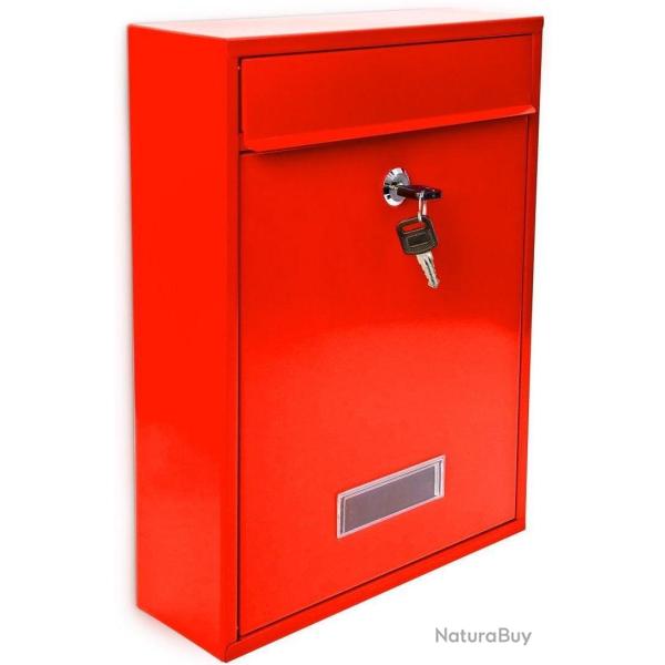 Boite aux lettres design contemporain murale rouge jardin ext�rieur 1013004