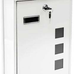 Boite aux lettres design contemporain murale blanche jardin ext&eacute;rieur 1013007
