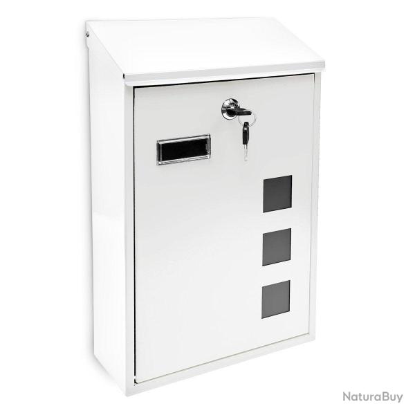 Boite aux lettres design contemporain murale blanche jardin extrieur 1013007