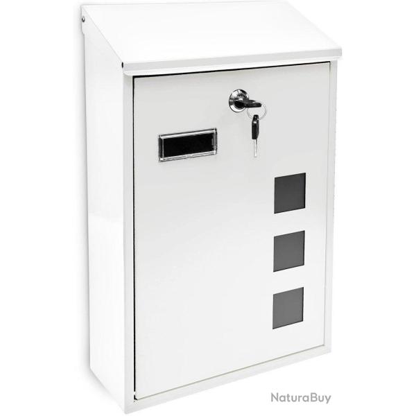 Boite aux lettres design contemporain murale blanche jardin ext�rieur 1013007