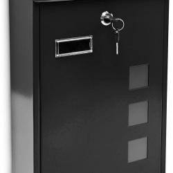 Boite aux lettres design contemporain murale noir jardin ext&eacute;rieur 1013008