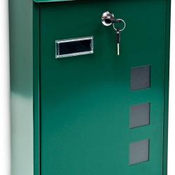 Boite aux lettres design contemporain murale verte jardin ext&eacute;rieur 1013009