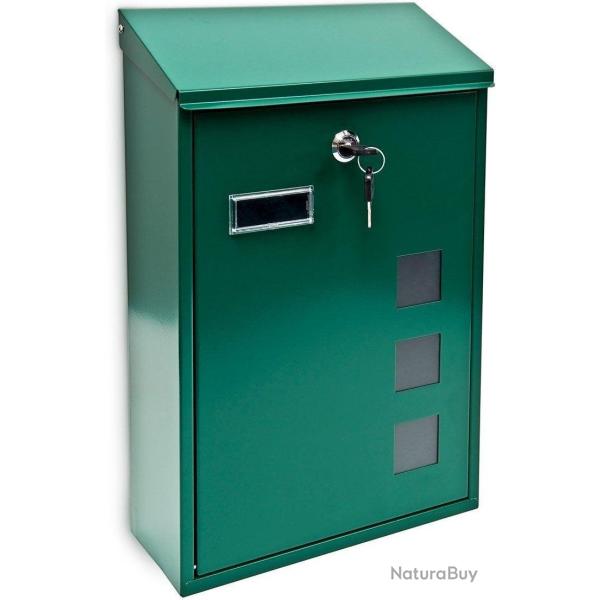 Boite aux lettres design contemporain murale verte jardin ext�rieur 1013009
