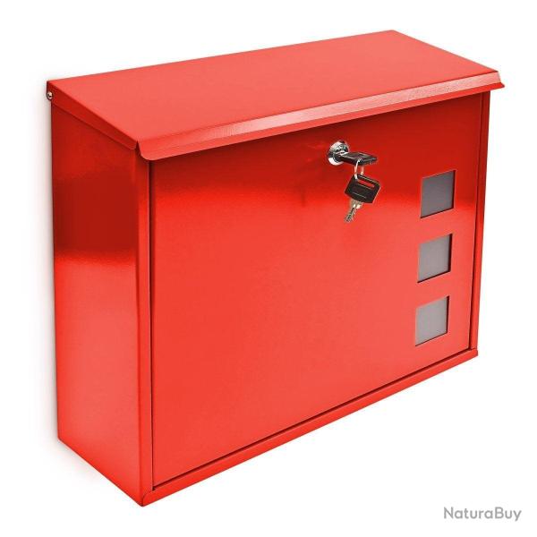 Boite aux lettres design contemporain murale rouge jardin extrieur 1013015