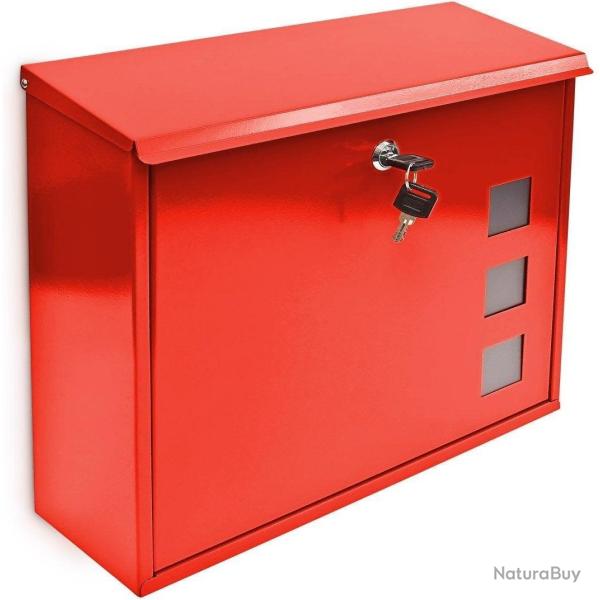 Boite aux lettres design contemporain murale rouge jardin ext�rieur 1013015