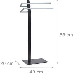 Porte s&egrave;che serviette sur pied salle de bain universelle acier 85 cm 3213011