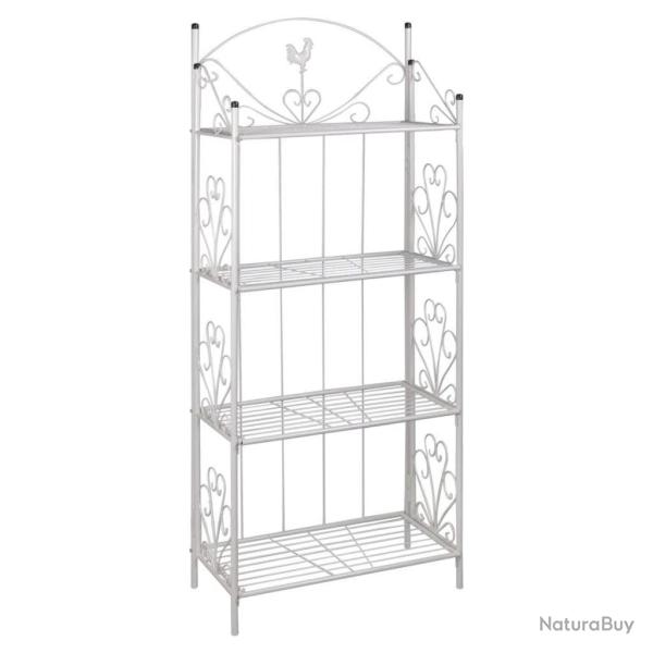 �tag�re 4 niveaux acier blanc int�rieur ou ext�rieur pour plantes fleurs 2702002