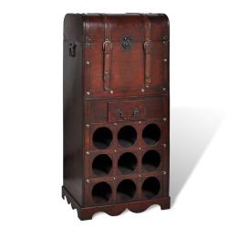 &Eacute;tag&egrave;re meuble de rangement pour 9 bouteilles marron 2702006