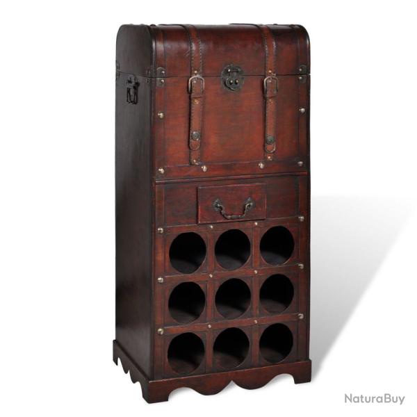 �tag�re meuble de rangement pour 9 bouteilles marron 2702006