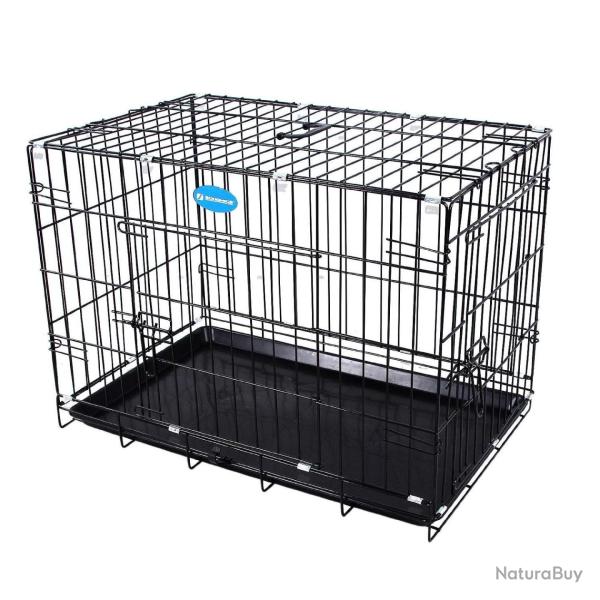 Cage pour chien pliable et transportable noir taille M 75 x 47 x 54 cm 3712013