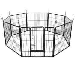 Parc enclos cage pour chiens chiots animaux de compagnie 163 x 163cm noir 3712021