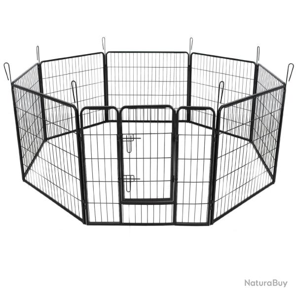Parc enclos cage pour chiens chiots animaux de compagnie 163 x 163cm noir 3712021