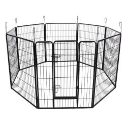 Parc enclos cage pour chiens chiots animaux de compagnie 163 x 163 noir 3712023